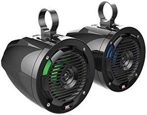 MTX MUD65PL Mud Series 65 Inch 50 Watt RMS Handlebar Cage Mount Weatherproof Coaxial Motorcycle ATV UTV Speaker Pair with RGB LED Lights