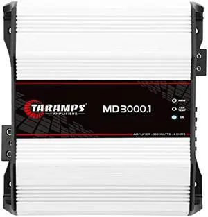 Taramps MD 3000.1 Full Range Amplifier 3000 Watts RMS 4 Ohms 1 Channel High Efficiency Mono Amplifier Class D, Bass Boost Car Audio Sound Monoblock, Crossover, High Power Amp
