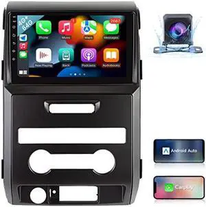 5G WiFi Android 12 Car Radio for Ford F150 Radio 2009-2012, 4G+64G Head Unit with 9" IPS Touchscreen Wireless Carplay & Android Auto, 2G RAM 32G ROM, GPS HiFi Bluetooth FM AM Radio, Manual AC