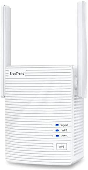 BrosTrend WiFi Extender AC1200 WiFi Booster and Signal Amplifier, 1200Mbps Dual Band WiFi Extender Signal Booster for Home Coverage Up to 1600 sq.ft. Internet Booster, WPS Easy Setup, Wall Plug Design