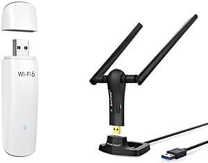 BrosTrend 1200Mbps Long Range USB WiFi Adapter for Desktop PC Laptop and AX1800 WiFi 6 Linux Compatible WiFi Adapter for PC and Raspberry Pi 2+