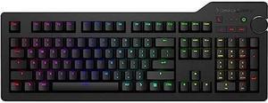 Das Keyboard 4Q Smart RGB Programmable Mechanical Keyboard, Cherry MX Brown Mechanical Switches, 2-Port USB 3.0 Hub, Connect Programs with Q Applets, Volume Knob, Aluminum Top (104 Keys, Black)