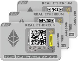 Ballet 3-Pack Real Ethereum (ETH) - The Easiest Crypto Cold Storage Card - Cryptocurrency Hardware Wallet with Multicurrency and NFT Support