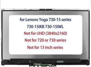 5D10Q89744 LCD Screen Replacement for Lenovo Yoga 730-15 730-15IKB 730-15IWL 81CU 81JS 81CU0009US 81CU000BUS 15.6" LCD Display Touch Screen Digitizer Assembly Bezel (1920x1080)