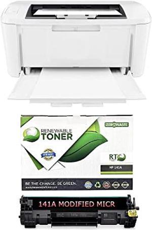 RT M110we Wireless Monochrome Laser Check Printer Bundle with 1 Modified 141A MICR Ink Toner Cartridge for Printing Business and Personal Checks (2 Items)
