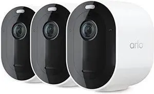 Arlo Pro 4 Spotlight Camera - 3 Pack - Wireless Security, 2K Video & HDR, Color Night Vision, 2 Way Audio, Wire-Free, Direct to WiFi No Hub Needed, White - VMC4350P