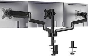 WALI Triple Monitor Mount, 3 Monitor Stand Desk Mount with Premium Gas Spring Arm for Screens up to 27 inch, Mounting Holes 75x75 or 100x100 mm (GSDM003), Black
