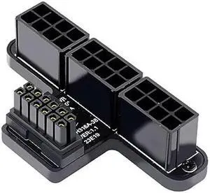 xiwai ATX3.0 GPU PCI-E 5.0 Connector, 90 Degree Down Angled 12V HPWR Power Modular to Three ATX 8P Adapter for 4080 5090TI 12+4P Graphics Card