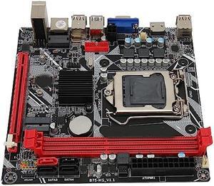 Zyyini Computer Motherboard, B75 MS LGA 1155 ITX Gaming Motherboard for Celeron, Core i3 i5, DDR3 16GB, NVME M.2, WiFi M.2, SATA3.0, HDMI, VGA, PCI E 16X, USB3.0, USB2.0