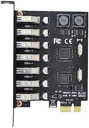 CY Card 7 Ports PCI-E to USB 3.0 HUB PCI Express Expansion Adapter 5Gbps for Motherboard