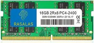 RASALAS 16GB 2RX8 DDR4 2400MHz (DDR4-2400) PC4-19200 (PC4-2400T) Non-ECC Unbuffered 1.2V CL17 2Rx8 Single Rank 260 Pin SO-DIMM Laptop Memory RAM Module Upgrade 1X16GB
