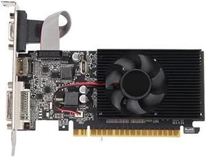 GT610 Graphics Card for Office, 1GB DDR3 Video Card Computer Graphics Card with HDMI VGA DVI Interface,64 Bit 810MHz Game Graphics Card with Silence Cooling Fan