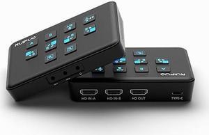 RuiPuo Video Capture Card 1080P 60FPS Black 4K 60HZ Dual HDMI Input Video Capture Card HDMI to USB 3.0 Video Capture Card for OBS Live Broadcasting,Recording,Streaming and Podcasting