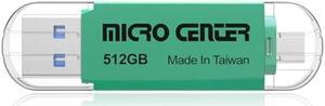 Micro Center SuperSpeed 2-in-1 512GB Type C Flash Drive and OTG USB 3.0 Type A Dual Flash Drives Thumb Drive Memory Storage Jump Drive Photo Stick for Android Smartphone Computers MacBook Tablets PC