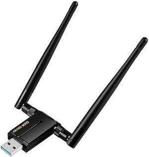 WiFi Adapter for Desktop PC - WiFi 6 1800Mbps USB 3.0 Wireless Network Adapter - 2.4G/5G Dual Band WiFi Dongle for Laptop MU-MIMO OFDMA WPA3 Dual 5dBi Antennas Plug & Play Supports Windows 11/10