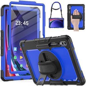 HXCASEAC for Samsung Galaxy Tab S9 Ultra Case 14.6 inch / S8 Ultra Case with Screen Protector/Pen Holder/Rotating Strap (SM-X910/X916B/X918U/X900/X906) Heavy Duty Case S9 Ultra Tablet Case - Blue