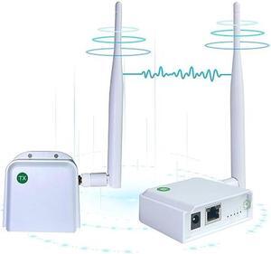 Wireless Bridge Point-to-Point Long Range Wireless Access with 20DBi High-Gain Antenna, 2.4G WiFi Bridge Repeater Supports 2600 feet Outdoor Transmission Distance, Air Ethernet Cable