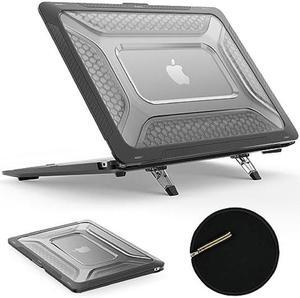 SEYMAC stock MacBook Air 15 inch Case 2023 Release A2941 M2 Chip, Shock-Absorbing Protection Case with Folding Stand &Mouse Pad/Bag for MacBook Air 15" A2941 M2 Chip (Black)