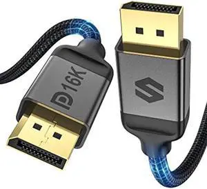 Silkland Long DisplayPort 2.1 Cable 20FT, DP 2.0 Cable [16K@60Hz, 8K@120Hz, 4K@240Hz, 2K@360Hz] 80Gbps HDR, HDCP DSC 1.2a, Compatible FreeSync G-Sync Gaming Monitor 4090 3090Ti 7900XTX, Grey
