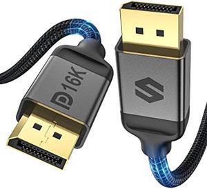 Silkland Long DisplayPort 2.1 Cable 25FT, DP 2.0 Cable [16K@60Hz, 8K@120Hz, 4K@240Hz, 2K@360Hz] 80Gbps HDR, HDCP DSC 1.2a, Compatible FreeSync G-Sync Gaming Monitor 4090 3090Ti 7900XTX, Grey