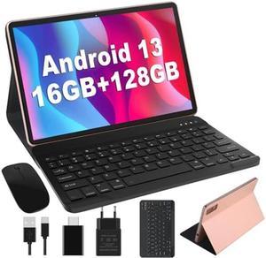  Android 13 Tablet 10 Inch, 2024 Newest 12GB RAM+128GB ROM/1TB  Expandable Tablets PC, 2 in 1 Tablets with Keyboard, Quad-Core 2.0GHz CPU  HD Screen, Google Certified 5G WiFi 6 BT