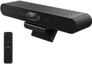 RayBit 4K Pro Audio and Video Conference Room Camera with Remote Control for Windows TV, AI-Powered HD Webcam with Microphone & Speaker for Desktop Computer/PC/Monitor/Laptop/Teams/Zoom/Skype