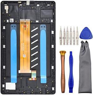 Tablet Complete Screen LCD Digitizer Touch Assembly Replacement for WiFi Version Samsung Galaxy Tab A7 Lite Tab A7 Lite WiFi SMT220 with Tool Kit and Screen Frame Installed Black 87