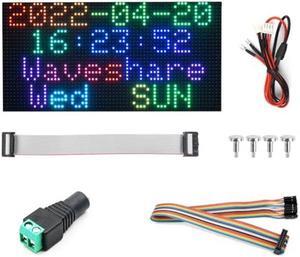 Waveshare RGB Full-Color LED Matrix Panel 4mm Pitch 64x32 Pixels 2048 Individual RGB LEDs Adjustable Brightness Compatible with Raspberry Pi