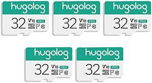 Hugolog 32GB Micro SD Card 5 Pack, Micro SDXC UHS-I Memory Card for LaView Camera- 95MB/s,633X,U3,C10, Full HD Video V30, A1, FAT32, High Speed Flash TF Card P500 for Phone/Tablet/PC/Computer