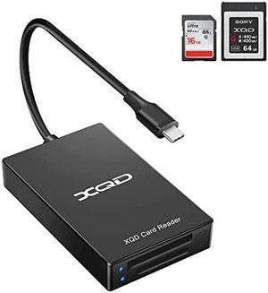 XQD Card Reader, USB C XQD SD Card Reader Sony XQD Reader 2 in 1 Memory Card Reader 5Gpbs Super Speed Compatible with Sony G/M Series, Lexar 2933x/1400x USB Mark XQD Card, SD/SDHC Card for Wins/Mac
