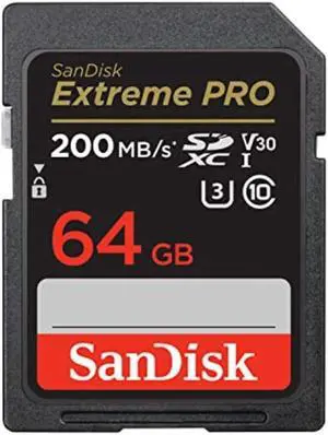 SanDisk 64GB Extreme PRO SDXC UHS-I Memory Card - C10, U3, V30, 4K UHD, SD Card - SDSDXXU-064G-GN4IN