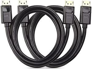 Cable Matters 2-Pack 4K DisplayPort to DisplayPort Cable, Computer Monitor Cable 6 ft, 4K@60Hz, 2K@144Hz, Display Cable, Male to Male Display Port Cable, Gold-Plated DP to DP Cable, 6 Feet