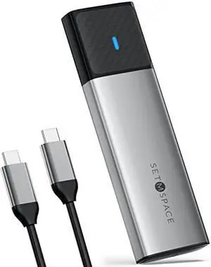 SSD Enclosure Tool-Free, SETMSPACE M.2 NVME SSD Enclosure USB C 10Gbps, Aluminum NVME Enclosure PCIe M-Key to USB C, External M.2 Enclosure Only for NVME SSDs 2230/2242/2260/2280(Grey)