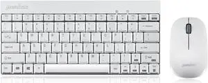 Perixx PERIDUO-712W Wireless Mini Keyboard and Mouse Set, White, US English Layout