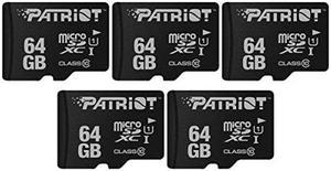 Patriot LX Series Micro SD Flash Memory Card 64GB - 5 Pack