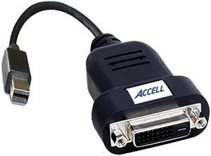 Accell mDP to DVI Adapter - Mini DisplayPort to DVI-D Single-Link Active Adapter - AMD Eyefinity Certified, 1920x1200 (WUXGA) - Polybag