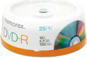 Memorex Dvd Minus R 4.7 Gb Cake Box 25/Pack