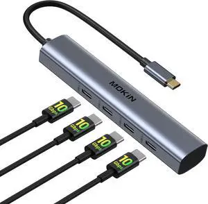 USB C Hub,10Gbps USB C Splitter for Laptop,4 Ports USB C to USB C Hub Multiport Adapter for MacBook Pro/Air,iPad,Phone,Surface Pro,Chromebook, Dell, HP, Lenovo,etc(Not Support Charging/Extend Monitor)