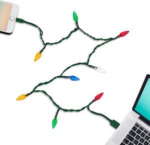 DCI Multicolor Christmas LED Lights, Glow in the Dark, USB and Charging Cable, 46 inch, Compatible with iPhone 5, 6, 7