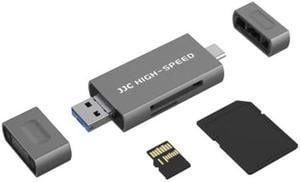 JJC UHS-II SD Micro SD Card Reader, 3-in-1 USB 3.1 USB-C Type-C 3.1 Micro USB 2.0 Connection Port, High Transfer Speed up to 312MB/s, Compatible with Computer, Laptop, OTG Enable Phone and Tablet