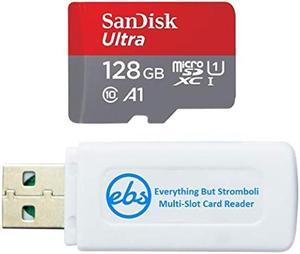 SanDisk Ultra 128GB Micro Memory Card Works with LG G8X ThinQ LG v40 ThinQ LG G7 ThinQ LG V35 ThinQ Cell Phone SDSQUAR128GGN6MN Bundle with 1 Everything But Stromboli MicroSD Card Reader