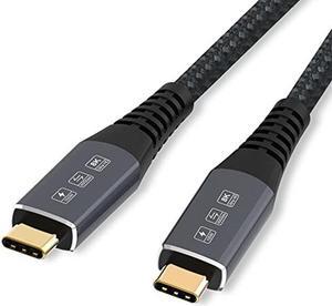 CABLEDECONN 1M USB4 Compatible with Thunderbolt 4 8K 5K 1M Cable M/M USB-C 8K@30Hz 5K/4K 60Hz Video 40Gbps Data Transmissions Rate 20V 5A 100W Power Delivery 3in1 USB-C Cable External SSD eGPU