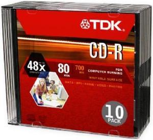 TDK 80 Minute/700MB Data CD-R 10-Pack