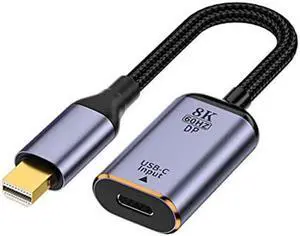 xiwai USB-C Type C Female Source to Mini Displayport DP 1.4 Sink HDTV Cable 8K@60hz 4K@120hz for Tablet Laptop