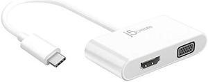 j5create USB-C to HDMI and VGA Adapter Converter - Support 4K UHD 60Hz, Mirror and Extended Mode - Compatible with iPad Pro, MacBook Thunderbolt 3 Ports, Surface Laptop and Other Type-C Devices
