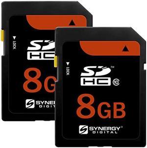 Synergy Digital 8GB, SDHC UHS-I Memory Cards - Class 10, U1, 20MB/s, 300 Series - Pack of 2