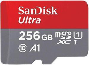 SanDisk 256GB Ultra microSDXC UHS-I Memory Card with Adapter - 120MB/s, C10, U1, Full HD, A1, Micro SD Card - SDSQUA4-256G-GN6MA