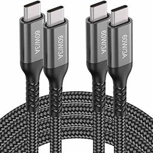 USB-C to USB-C Cable (15FT 2PACK 60W) Long Cable,Fast Charging Cord for iPhone 15 Pro,Samsung Galaxy S23/S22/Z Fold 3,Note 20 Ultra/10 Lite,Google Pixel 6 Pro,OnePlus 9 Pro,Sony Xperia 5,Dual Type-C