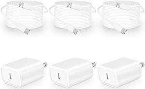 Apple MFi Certified iPhone Charger Fast Charging esbeecables 3 Pack 20W USBC Power Adapter TypeC Wall Charger Block  10FT TypeC to Lightning Cable for iPhone 14 13 12 11 Pro Max XS XR X SE iPad