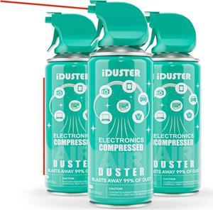 iDuster Compressed Canned Air Duster for Computer - Disposable Electronic Keyboard Cleaner for Cleaning Duster, 3PCS(3.5oz)